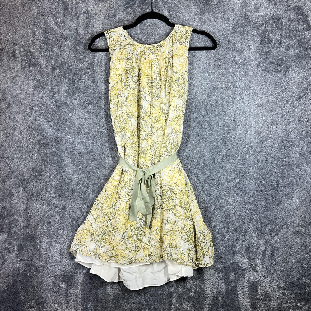 Adam Lippes Dress Womens 6 Yellow Floral Silk Chiffon Fit & Flare Party Wedding